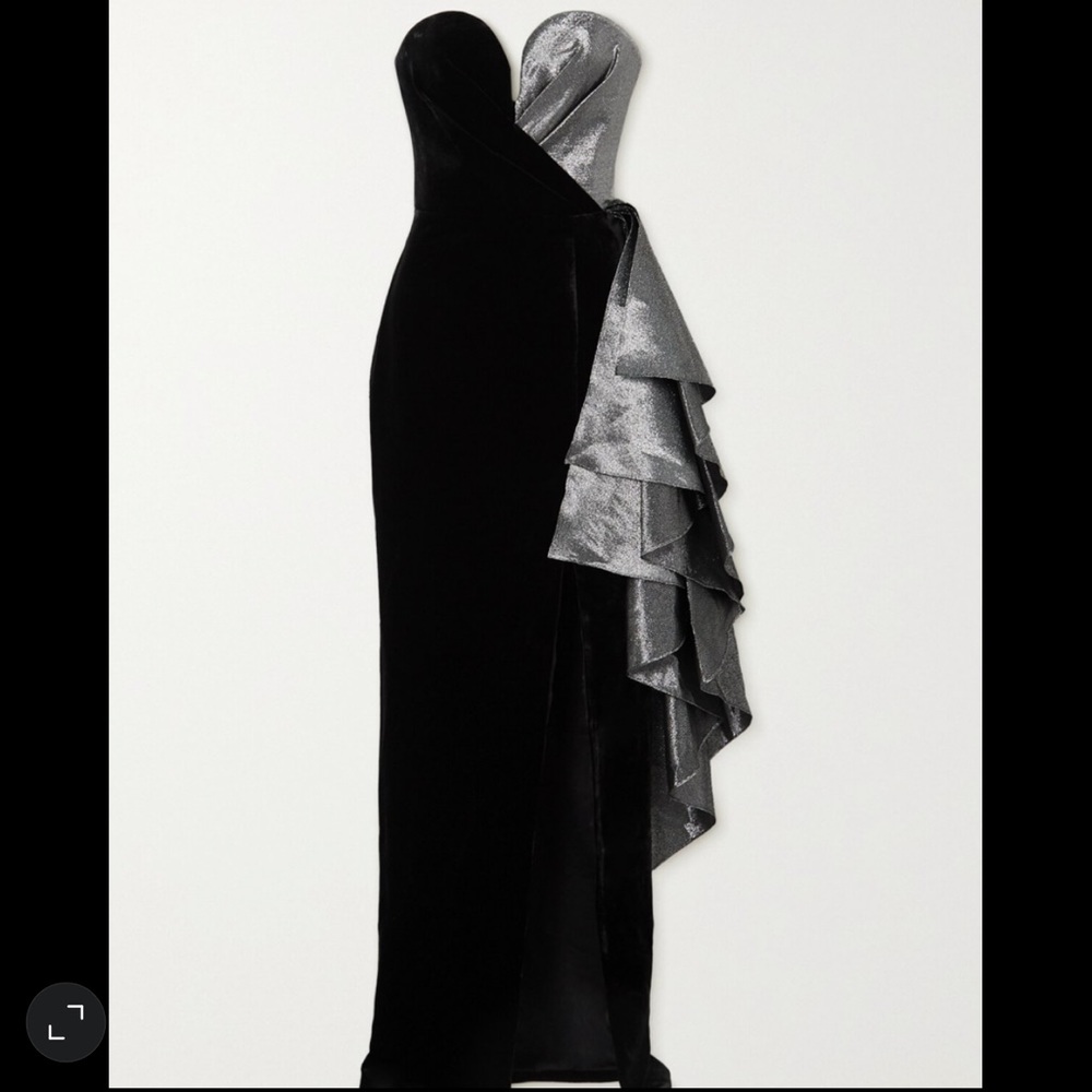 RASARIO Black strapless velvet gown size 42 (EU)
